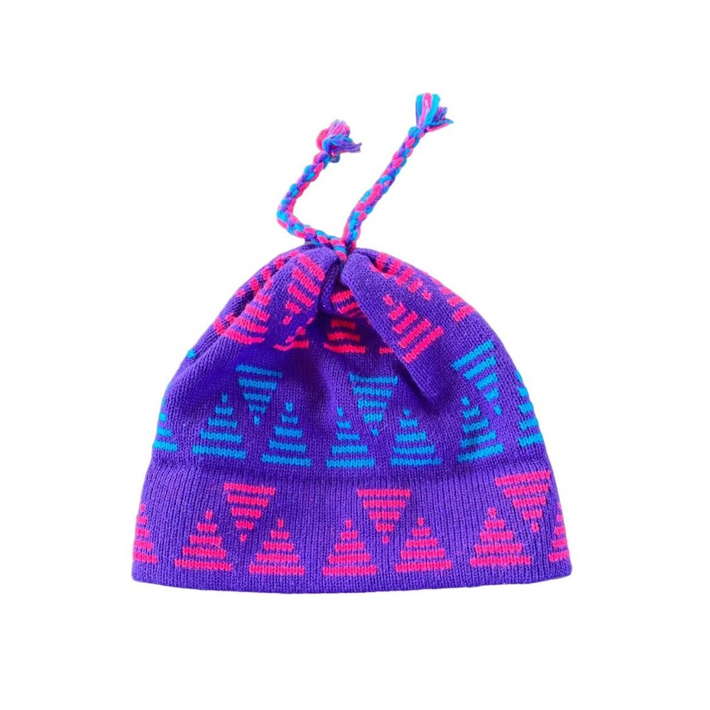 NWOT Handmade Knit Ski Hat Neon Kids OS